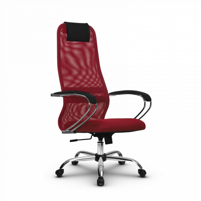 Кресло офисное Метта SU-BK-8 (красный), пятилучие Ch