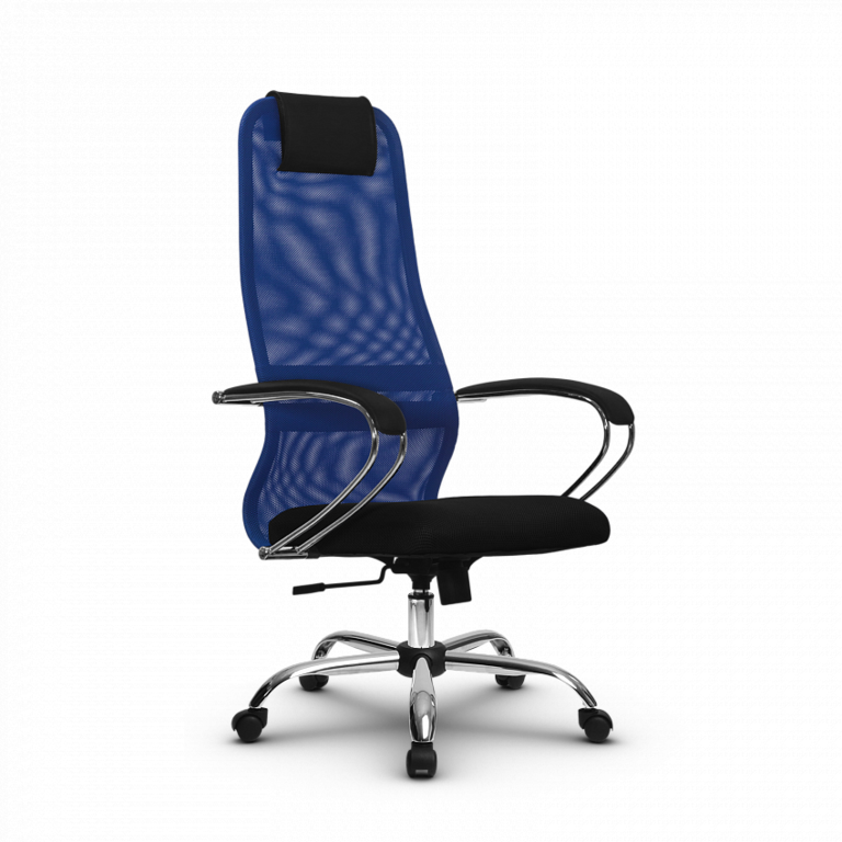 Кресло офисное Метта SU-BK-8 (синий/черный), пятилучие Ch