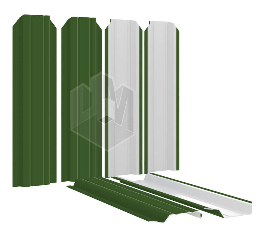 Штакетник для забора Узкий RAL6002 Зеленый лист высота 1.25 метра