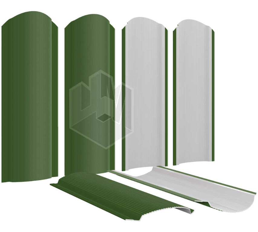 Штакетник металлический Фигурный 110 мм RAL6002 Зеленый лист