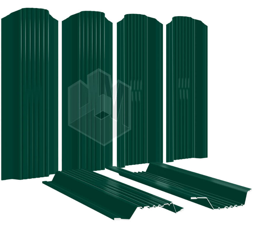 Штакетник металлический Плетенка 115 мм RAL6005/6005 Зеленый мох 2-х сторонний