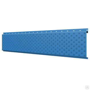 Софит линеарная потолочно-стеновая панель перфорированная RAL5015 Небесно-Голубой 