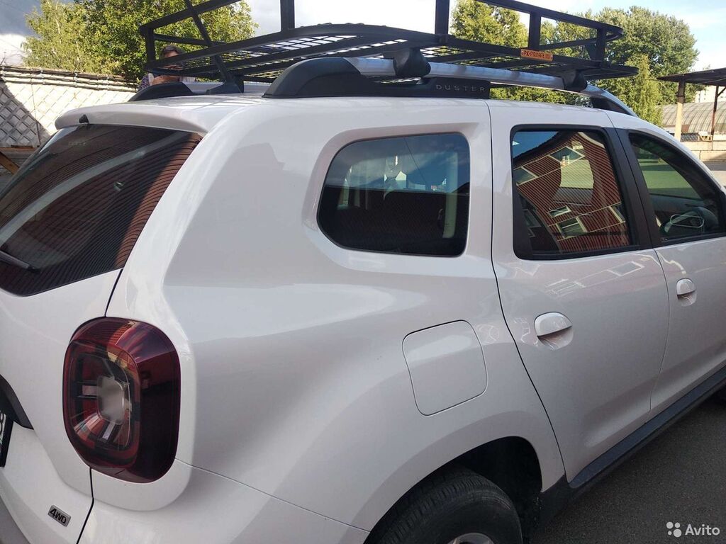 Багажник на крышу Delta для Renault Duster 2015-2020, прямоугольные дуги (серебристый адаптер)