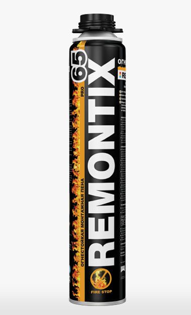Пена монтажная пистолетная Remontix Pro огнестойкая, 750 мл