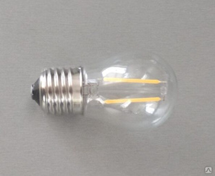 Светодиодная лампа для белт-лайта, 2 Вт, Е27, d=45 мм, филамент, теплый белый 