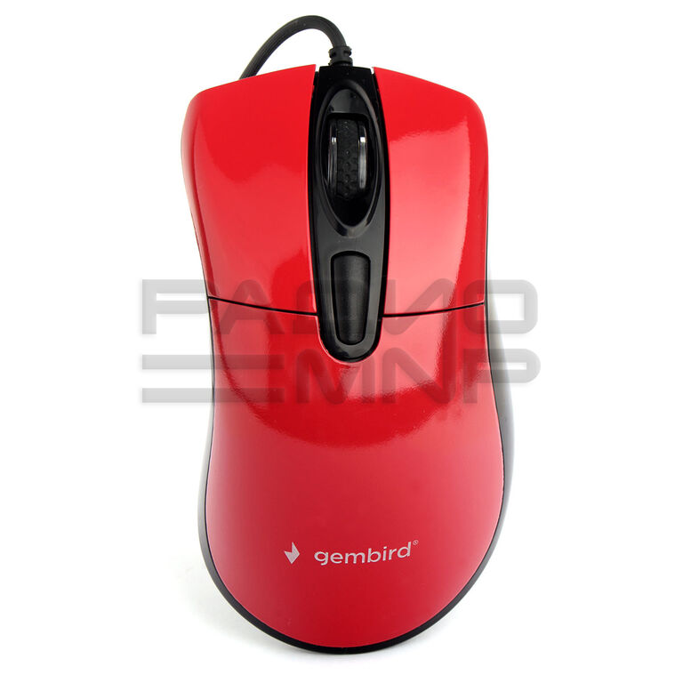 Мышь компьютерная "Gembird" MOP-415-R, USB, 3кн.+колесо кнопка, 2400DPI, кабель 1,4м (красный) 1