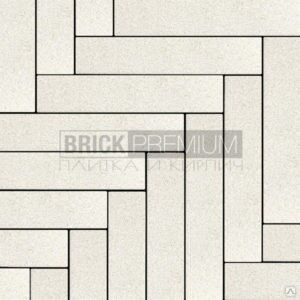 Тротуарная плитка Паркет Белый кристалл 600х120 мм Brick Premium Мирра 