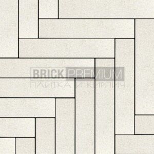 Тротуарная плитка Паркет Белый кристалл 600х120 мм Brick Premium Мирра