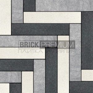 Тротуарная плитка Паркет Винтер микс 600х120 мм Brick Premium Мирра