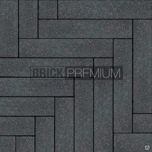 Тротуарная плитка Паркет Чёрный мирра 600х120 мм Brick Premium 