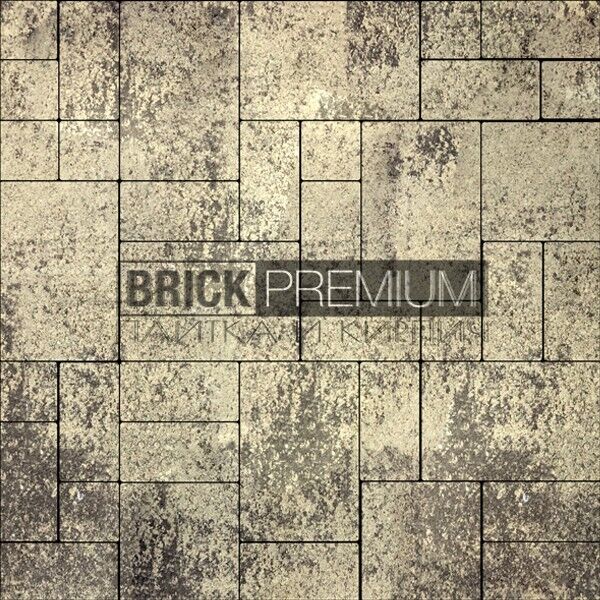 Тротуарная плитка Платцстоун микс Алькантара гранит 100х200 мм Brick Premium Гранитная