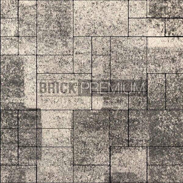 Тротуарная плитка Платцстоун микс Базальт гранит 100х200 мм Brick Premium Гранитная
