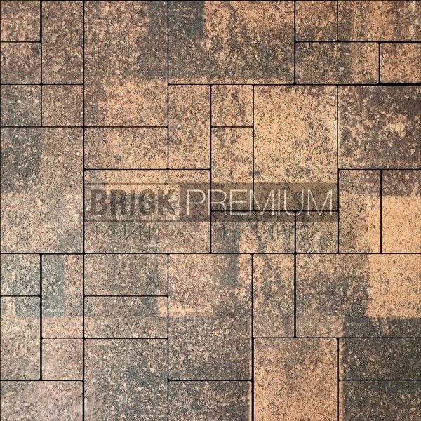 Тротуарная плитка Платцстоун микс Клинкер гранит 100х100 мм Brick Premium Гранитная