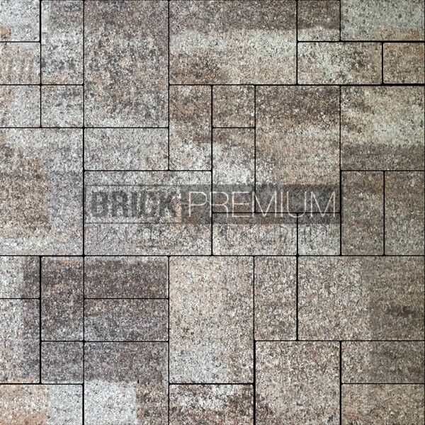 Тротуарная плитка Платцстоун микс Либерика гранит 100х200 мм Brick Premium Гранитная
