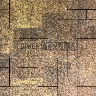 Тротуарная плитка Платцстоун микс Листопад гранит 200х300 мм Brick Premium Гранитная 