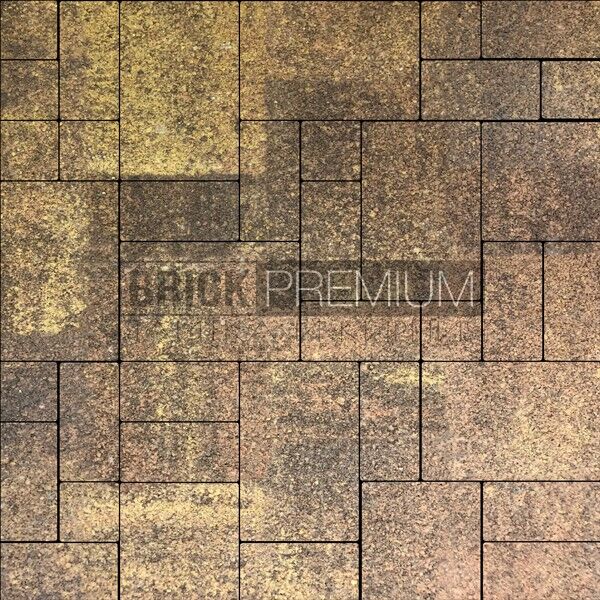Тротуарная плитка Платцстоун микс Листопад гранит 100х200 мм Brick Premium Гранитная