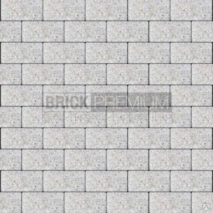 Тротуарная плитка Платцстоун Белый гранит 100х200х65 мм Brick Premium 