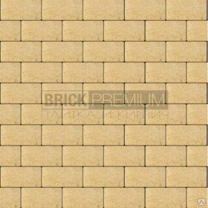 Тротуарная плитка Платцстоун Жёлтый гладкая 100х200х65 мм Brick Premium 