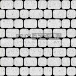 Тротуарная плитка Рундстоун Белый 45 мм 180х120 мм Brick Premium Гладкая рельефная