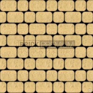 Тротуарная плитка Рундстоун Жёлтый 45 мм 180х120 мм Brick Premium Гладкая рельефная 