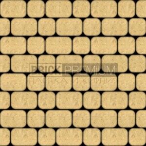 Тротуарная плитка Рундстоун Жёлтый 45 мм 120х120 мм Brick Premium Гладкая рельефная