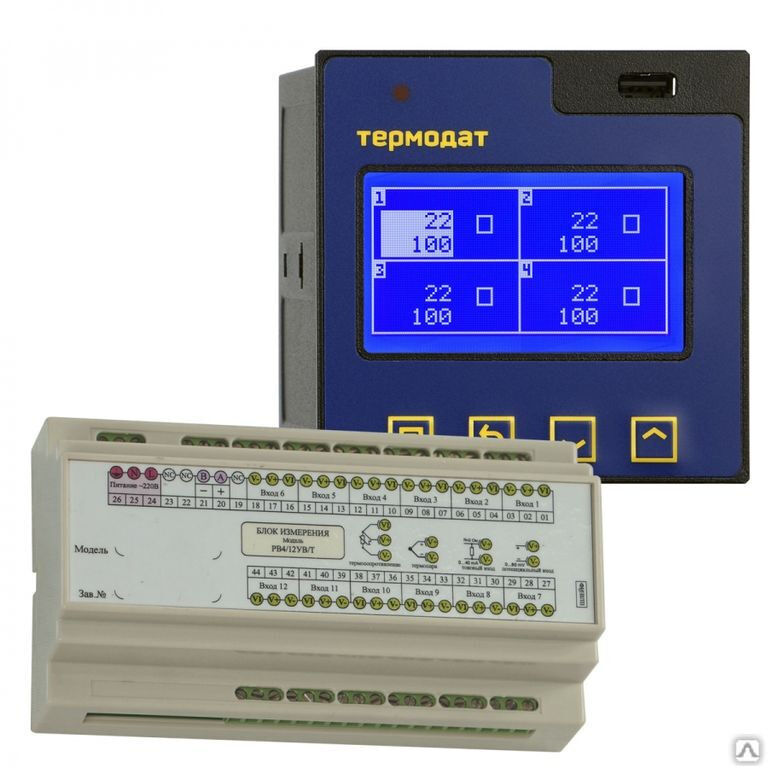 Регулятор температуры Термодат-25E6/4Р/485/8Gb/F-PB/12УВ/12Р/12Р