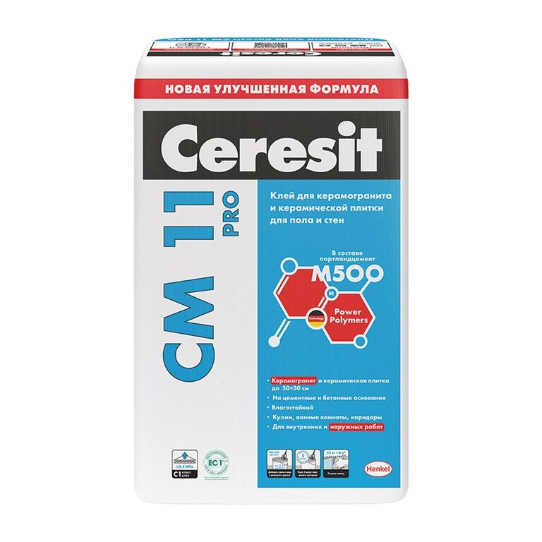 Клей для керамической плитки Ceresit CM11 Pro, 25 кг