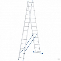 Лестница алюминиевая 2х14 ступеней Сибртех