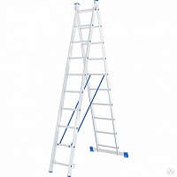 Лестница алюминиевая 2х10 ступеней Сибртех