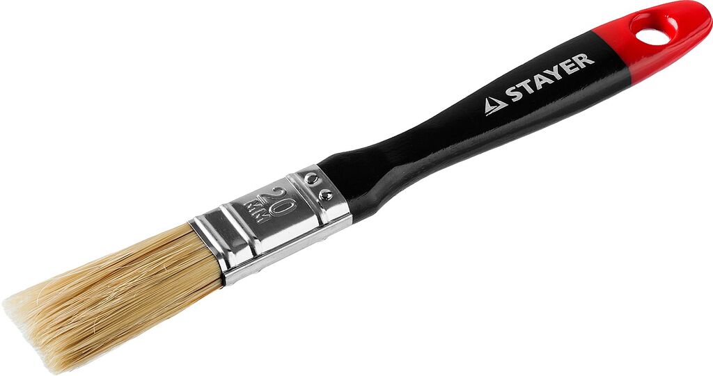 STAYER Universal, 20 мм, 3/4″, светлая, натуральная щетина, деревянная ручка, все виды ЛКМ, плоская кисть, Professional
