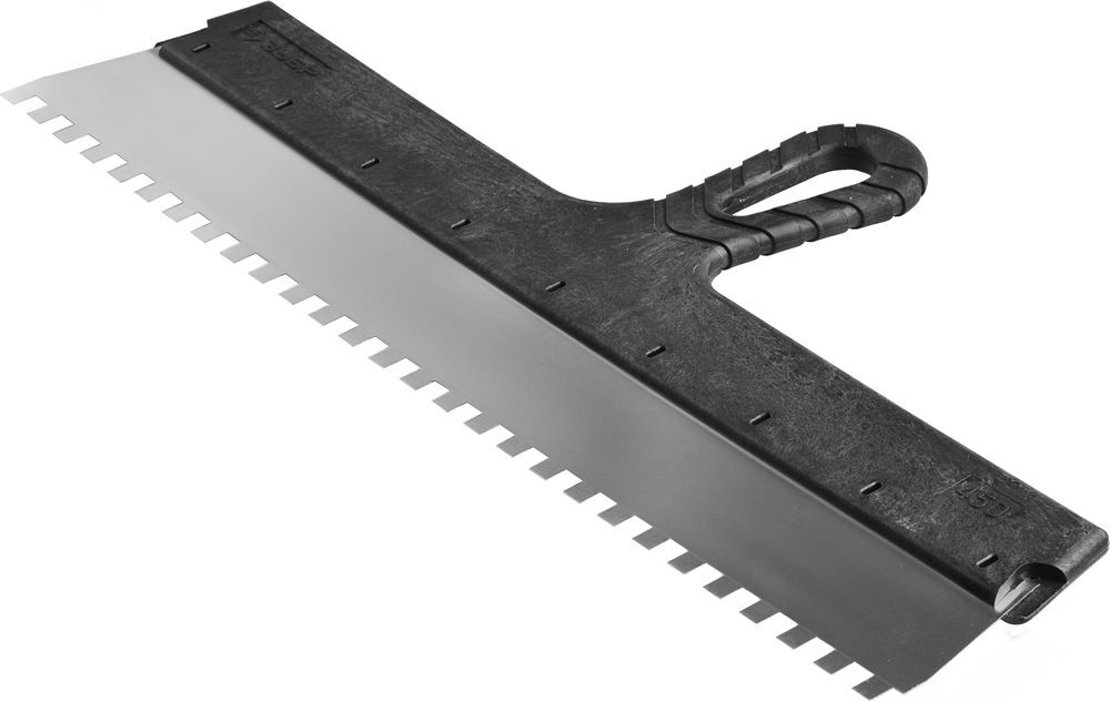 ЗУБР 450 мм, зуб 8х8 мм, зубчатый пластиковая ручка, нержавеющий, Фасадный шпатель, МАСТЕР (10078-45-08)