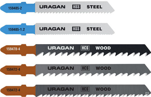 Набор полотен URAGAN для лобзикТ101B, T101AO, T111C, T144D, T118A, по дереву. 
