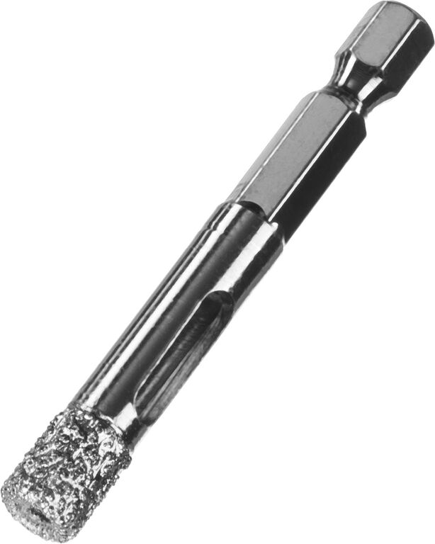 Сверло алмазное по керамограниту, вакуумное спекание алмазов, d=8 мм, хвостовик HEX 1/4″, Профессионал ЗУБР
