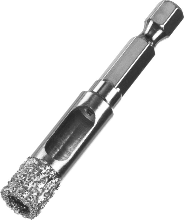 Сверло алмазное по керамограниту, вакуумное спекание алмазов, d=10 мм, хвостовик HEX 1/4″, Профессионал ЗУБР