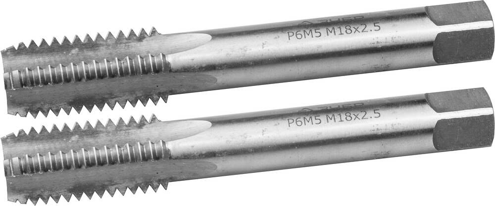 ЗУБР М18 x 2.5 мм, сталь Р6М5, комплект машинно-ручных метчиков (4-28007-18-2.5-H2) Зубр