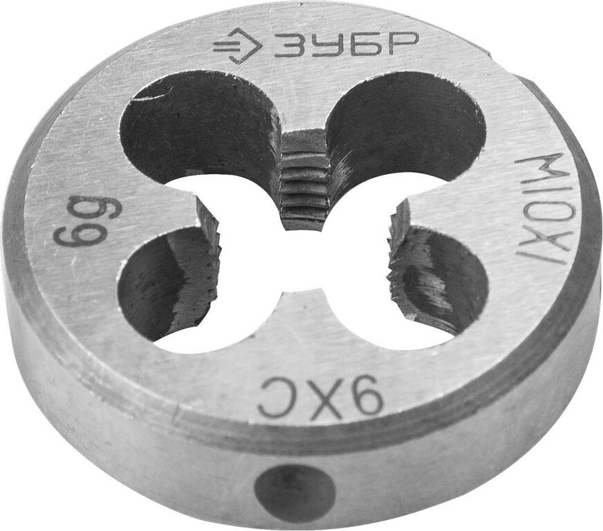 ЗУБР М10 x 1.0 мм, сталь 9ХС, плашка круглая ручная (4-28022-10-1.0) Зубр