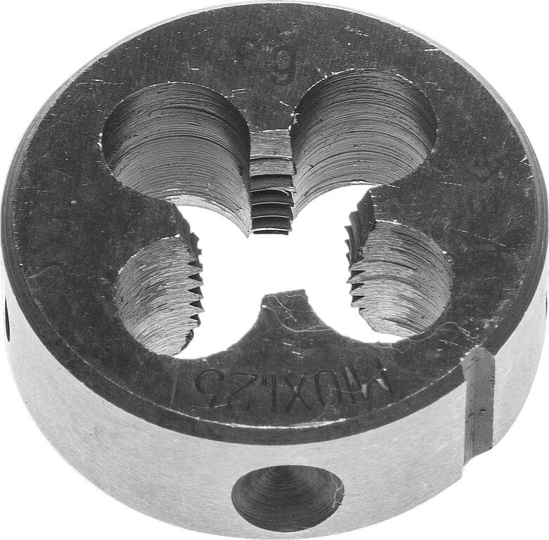 ЗУБР М10 x 1.25 мм сталь 9ХС, плашка круглая ручная (4-28022-10-1.25) Зубр