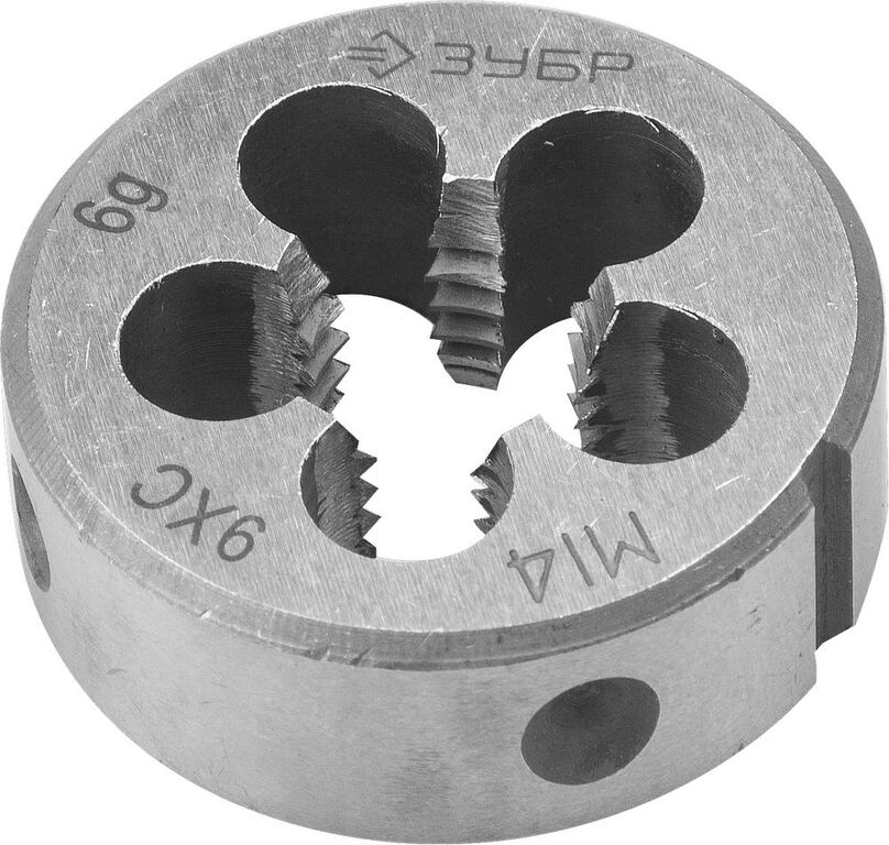 ЗУБР М14 x 2.0 мм, сталь 9ХС, плашка круглая ручная (4-28022-14-2.0) Зубр