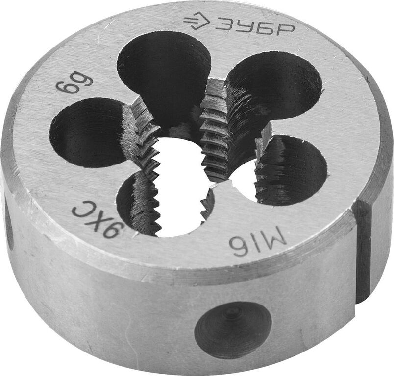 ЗУБР М16 x 2.0 мм, сталь 9ХС, плашка круглая ручная (4-28022-16-2.0) Зубр