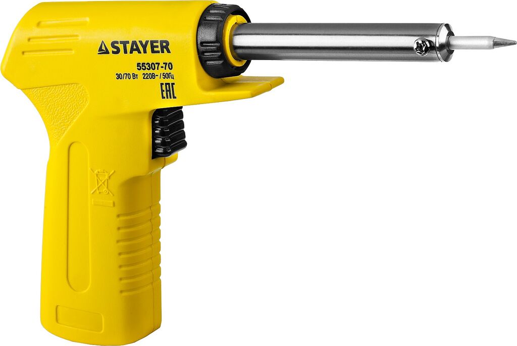 STAYER MAXTerm 30Вт+70Вт 2в1 конус, Электропаяльник с пистолетной рукояткой (55307-70)