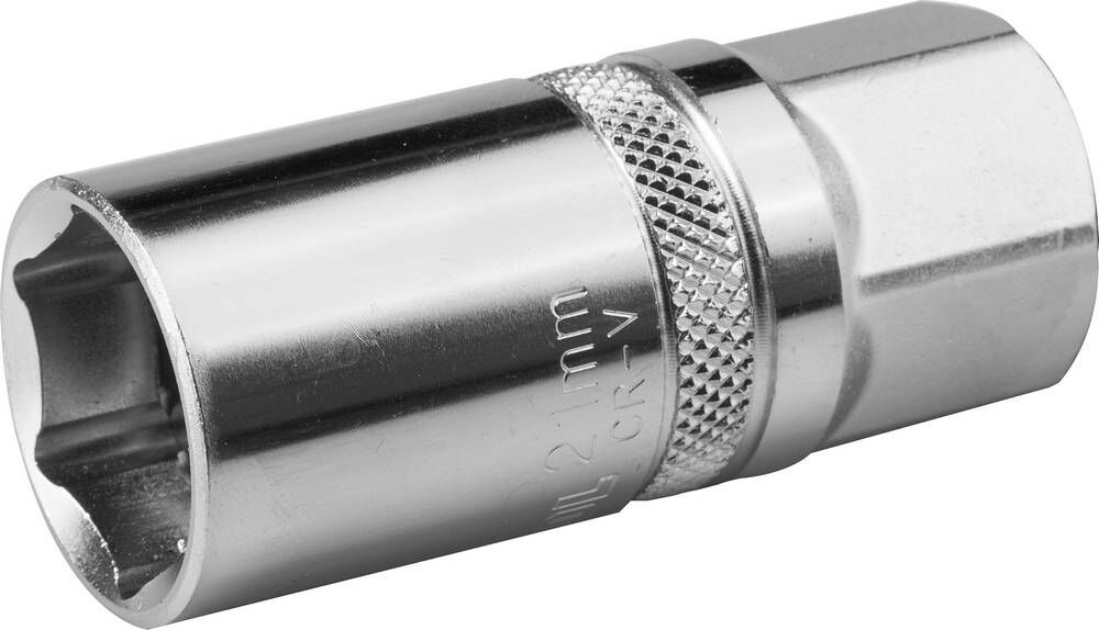 KRAFTOOL 1/2″, 21 мм, свечная торцовая головка с резиновой вставкой (27812-21) 27812-21_z01