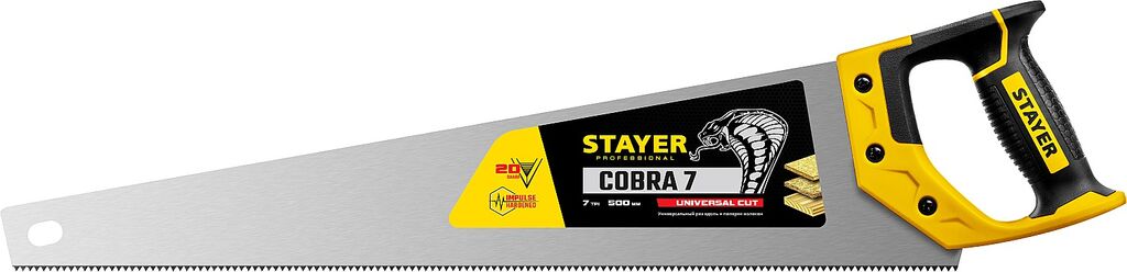 STAYER Cobra 7 500 мм, Универсальная ножовка (1510-50) 1510-50_z02