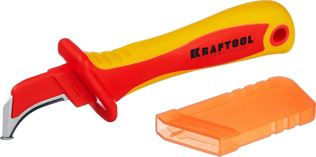 KRAFTOOL KN-7 1000В Диэлектрический нож электрика изогнутый (45400)