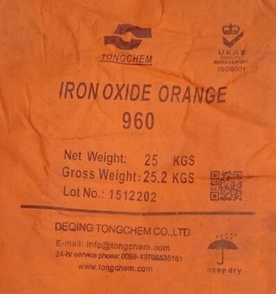 Пигмент оранжевый железоокисный 960, Китай, 5кг