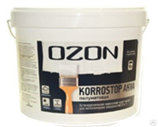 Краска для металла OZON Korrostop (3 в 1) ВД-АК-155А-11 А (белая) 9л обычная 