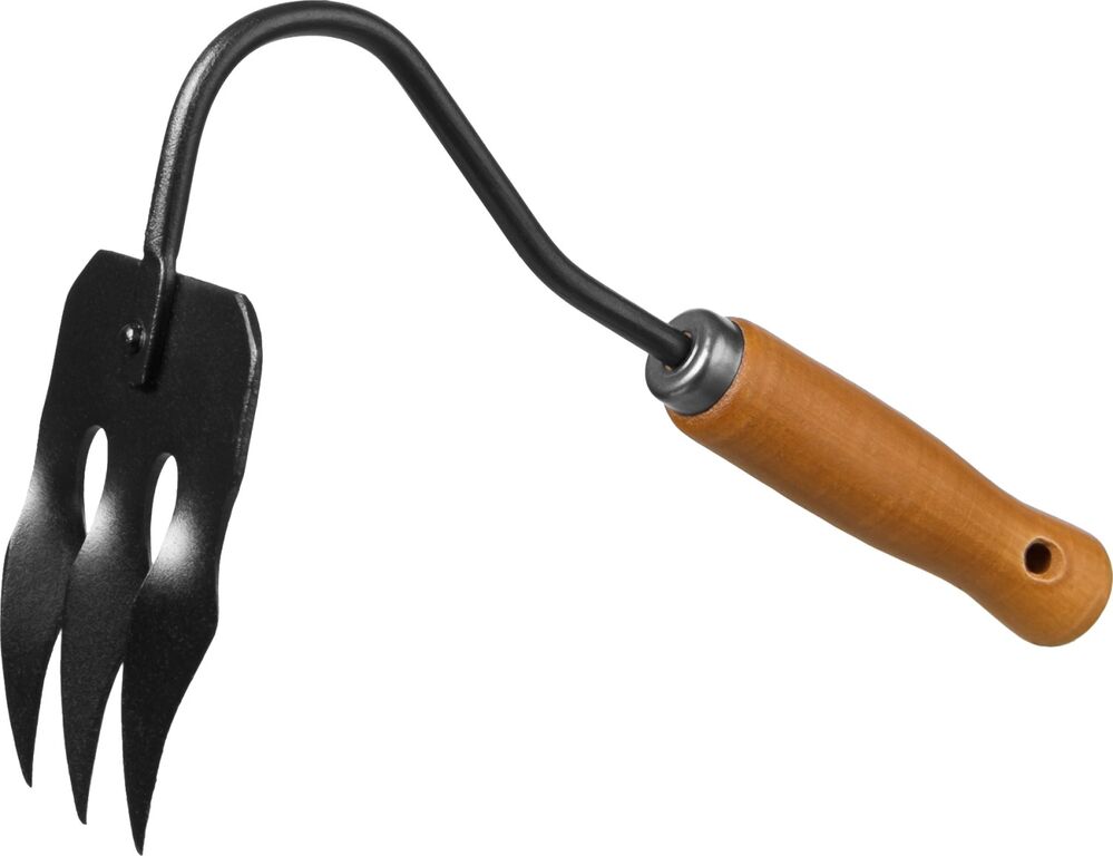 Грабли-рыхлитель GRINDA ProLine 120х86х265 мм, 3-х зубые, деревянная ручка (421514)