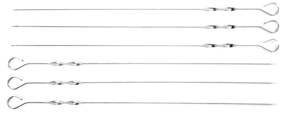 Шампуры KRAFTOOL ″EXPERT″ плоские усиленные нержавеющая сталь 2 мм длина 600 мм в блистере 6 шт 68331-60-H6