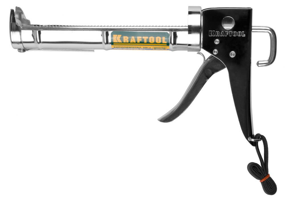 KRAFTOOL хромированный 320 мл, полукорпусной пистолет для герметика, PRO (06671) 06671_z01