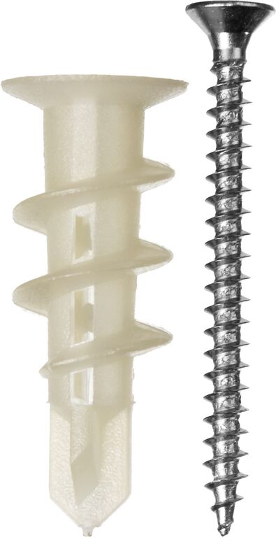 ЗУБР ДРИВА, 33 мм, 4 шт, нейлоновый дюбель со сверлом для гипсокартона с саморезом (4-301266) Зубр