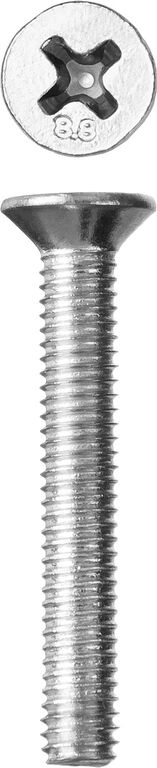 ЗУБР DIN 965, кл. пр. 5.8, M6 х 60 мм, цинк, 4 шт, винт с потайной головкой (4-303116-06-060) Зубр
